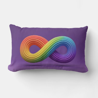 Coussin Rectangle Symbole d'infini arc-en-ciel 3D Autisme Neurodiver