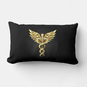 Coussin Rectangle Symbole Polygonal Or Caduceus