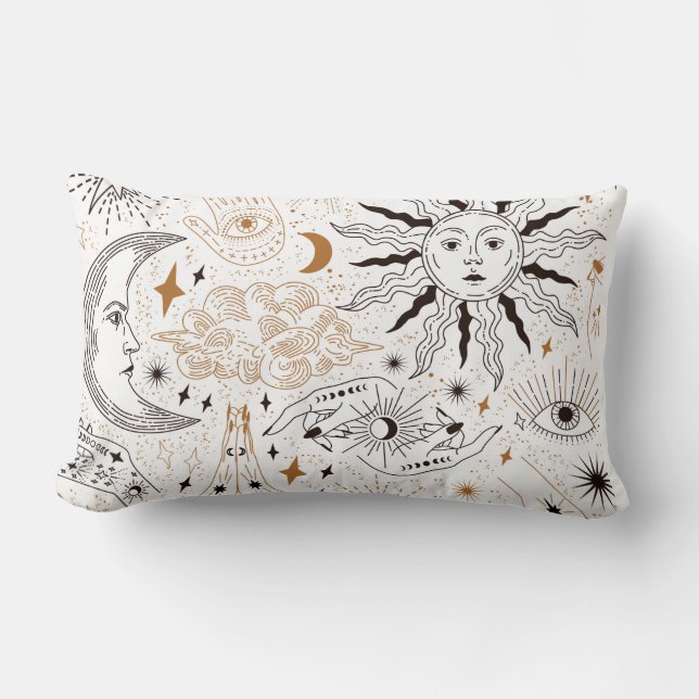 Coussin Rectangle Symboles d'élément magique céleste sans joint Moti (Recto)
