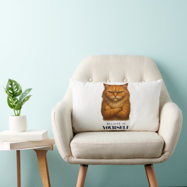 Coussin Rectangle T-shirt Feline Confidence (Chaise)