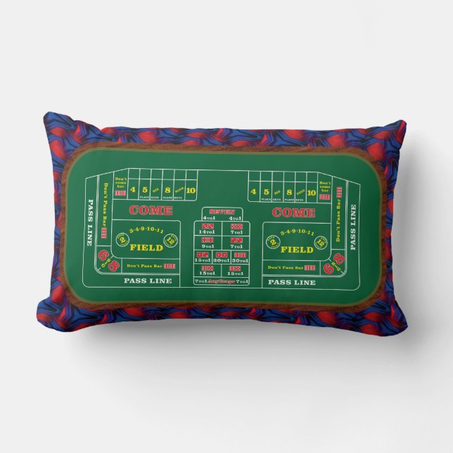 Coussin Rectangle Table de craps très amusants dans Casino Image Thr (Recto)