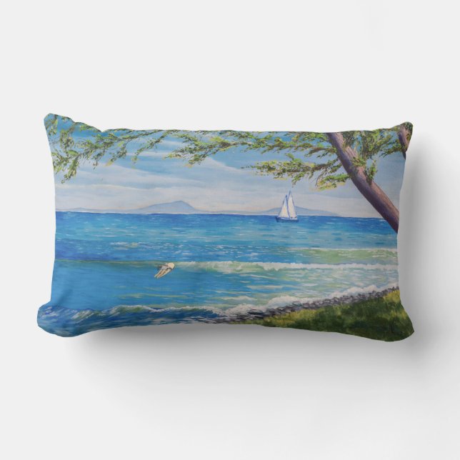 Coussin Rectangle Tableau marin de Crescent Head Beach (Recto)