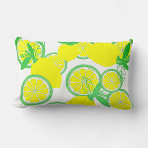 Coussin Rectangle Taie d'oreiller à motif citron vert jaune