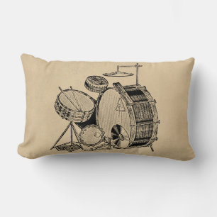 Coussin Rectangle Tambours vintages de kit de tambour