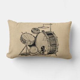 Coussin Rectangle Tambours vintages pour kit tambour