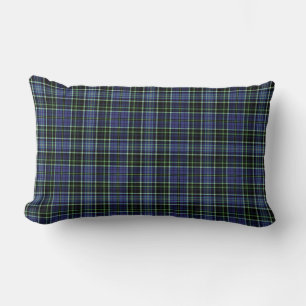 Coussin Rectangle Tartan écossais Plaid avec chèques bleu et vert