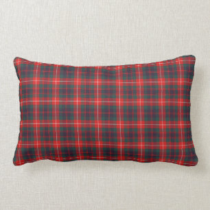 Coussin Rectangle Tartan moderne lumineux de rouge de clan de Fraser