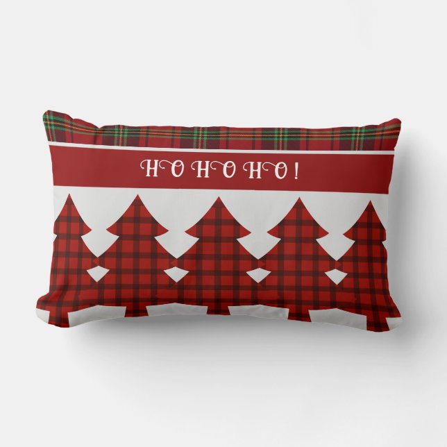 Coussin Rectangle Tartan vert rouge (Recto)