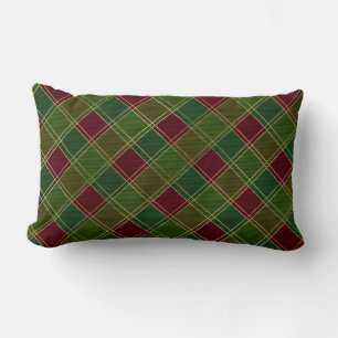 Coussin Rectangle Tartan vert rouge