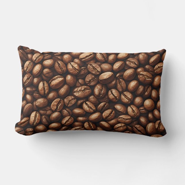 Coussin Rectangle Tas de grains de café (Recto)