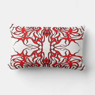 Coussin Rectangle Tatouage tribal de cœur rouge de la Saint-Valentin