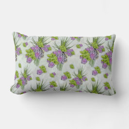 Coussin Rectangle Teintes succulentes de la mer Vert & Lavande Tons