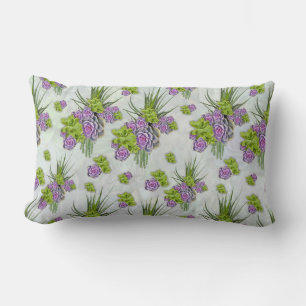Coussin Rectangle Teintes succulentes de la mer Vert & Lavande Tons