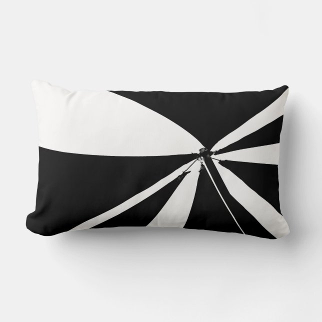 Coussin Rectangle Tente noire et blanche (Recto)