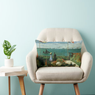 Coussin Rectangle Terrasse au bord de la mer de Claude Monet