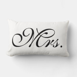 Coussin Rectangle Texte Mme Scroll En Noir Et Blanc