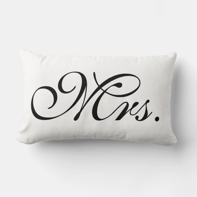 Coussin Rectangle Texte Mme Scroll En Noir Et Blanc (Recto)