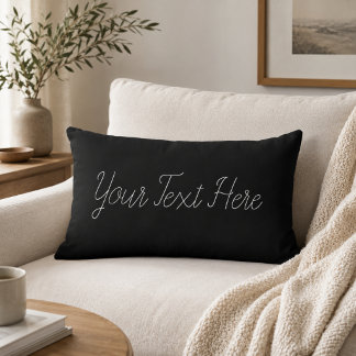 Coussin Rectangle Texte personnalisé noir et blanc écriture personna