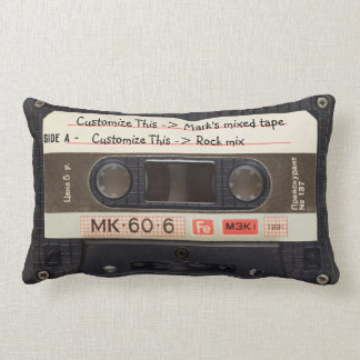 Coussin Rectangle Texte Personnalisé / Retro Love Musique Cassette M