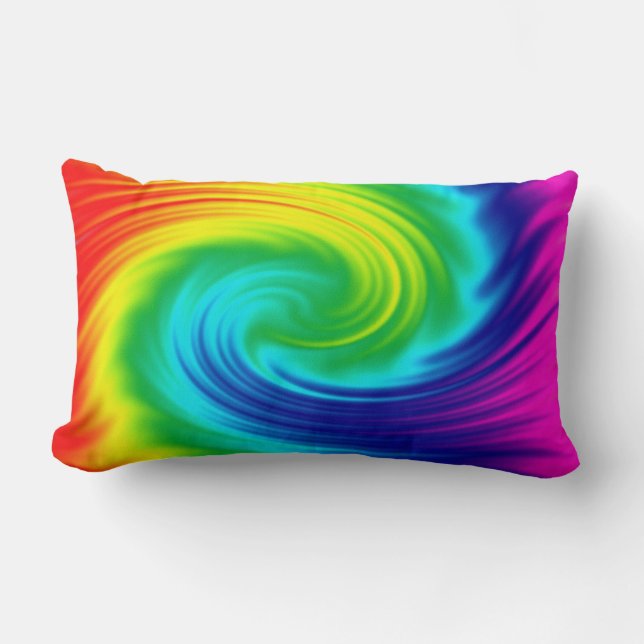 Coussin Rectangle texture abstraite de remous d'arc-en-ciel (Recto)