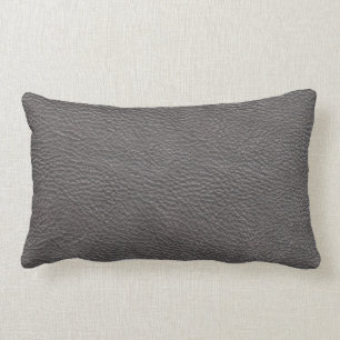 Coussin Rectangle Texture en cuir grise