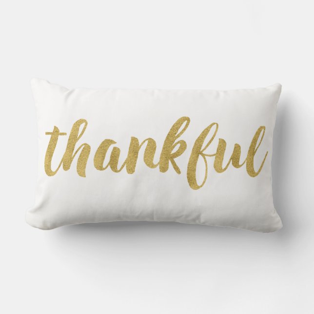 Coussin Rectangle Thanksgiving Moderne En Or Décoratif (Recto)