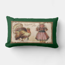 Coussin Rectangle Thanksgiving vintage, Turquie, Fille Pèlerine