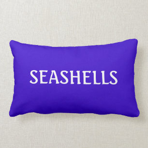 Coussin Rectangle Thème bleu et blanc de plage d'océan de mot de