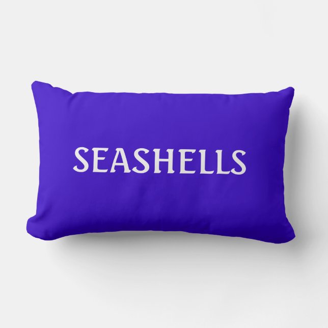 Coussin Rectangle Thème bleu et blanc de plage d'océan de mot de (Recto)