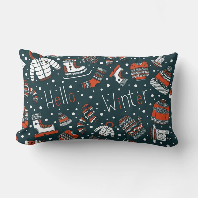 Coussin Rectangle Thème d'hiver motif Jeu d'oreiller (Recto)