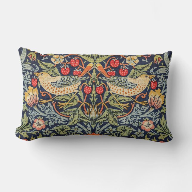 Coussin Rectangle Thief fraise William Morris (Recto)