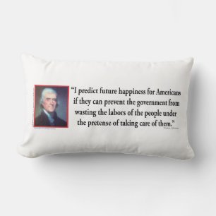 Coussin Rectangle Thomas Jefferson sur le bonheur américain
