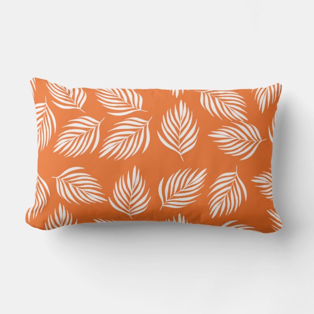 Coussin Rectangle Throw Pillow Bold Tropical Leaf Pattern  (Recto)