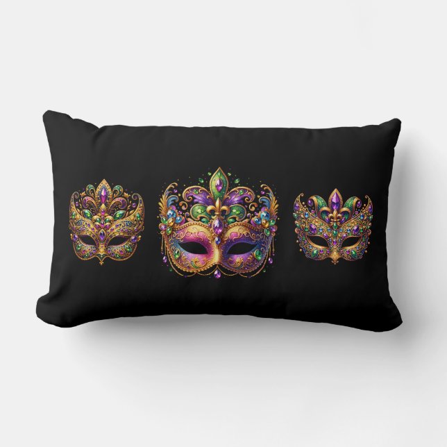 Coussin Rectangle Throw Pillow Mardi Gras (Recto)