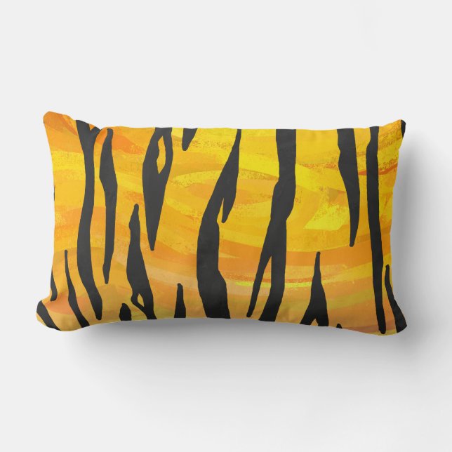 Coussin Rectangle Tiger noir et orange (Recto)