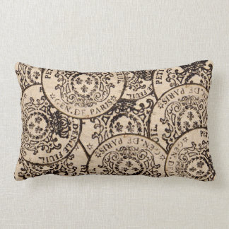 Coussin Rectangle Timbre français vintage De Paris d'impôts