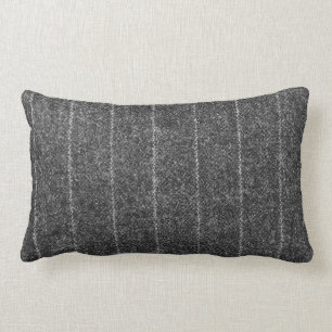 Coussin Rectangle Tissu noir gris rayé gris gris rayé
