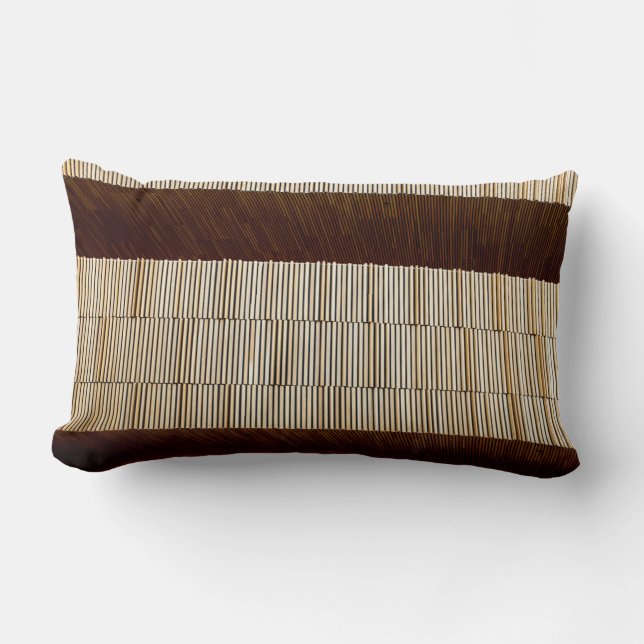Coussin Rectangle Tissu rayé noir et blanc (Recto)