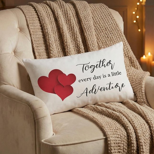 Coussin Rectangle Together Every Day Adventure Valentines Day Quote (Créateur téléchargé)