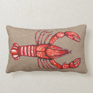 Coussin Rectangle Toile de jute de Faux d'écrevisses de la Louisian