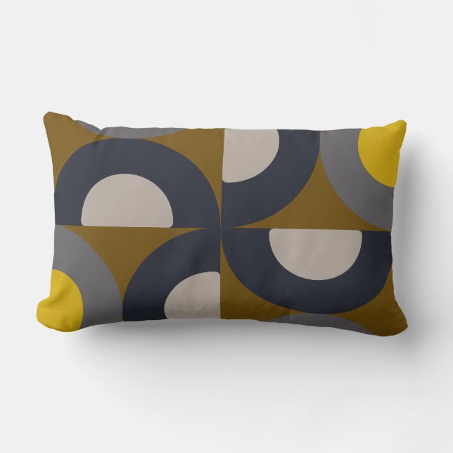 Coussin Rectangle Tonnerre de moutarde de bronze moderne du milieu d (Recto)