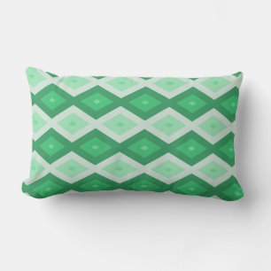 Coussin Rectangle Tons de motif diamant vert