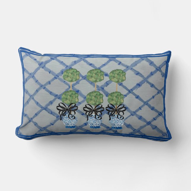 Coussin Rectangle Topiérie Chinoiserie Ginger Jar Lumbar Accent Pill (Recto)