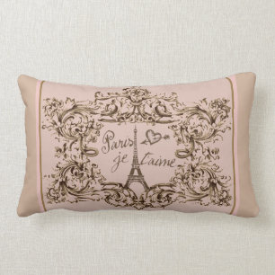 Coussin Rectangle Tour Eiffel "j'aime le taime de Paris" "Paris Je "