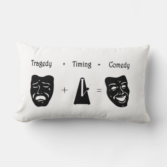 Coussin Rectangle Tragédie + Timing Equals Comédie Théâtre (Recto)