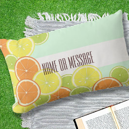 Coussin Rectangle Tranches de fruits à base de menthe vert à la ment