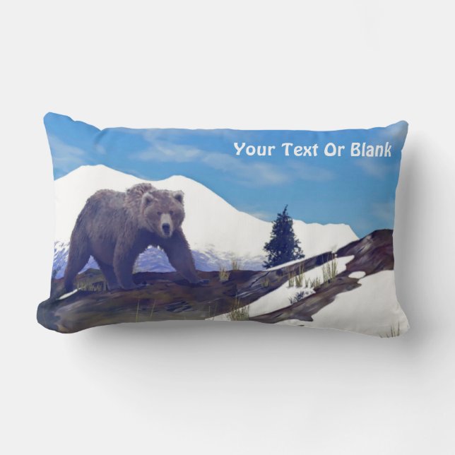 Coussin Rectangle Treeline Grizzly (Recto)