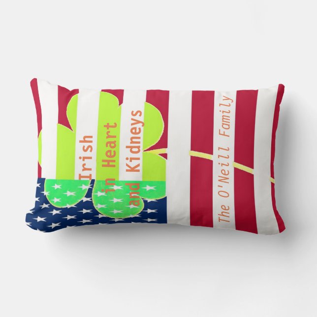 Coussin Rectangle Trèfle irlandais St Patrick de shamrock de drapeau (Recto)