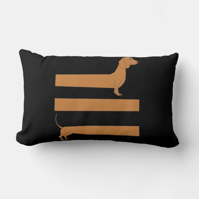 Coussin Rectangle Très long Dachshund drôle (Recto)