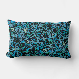 Coussin Rectangle Triangle bleu vert noir Motif sans couture